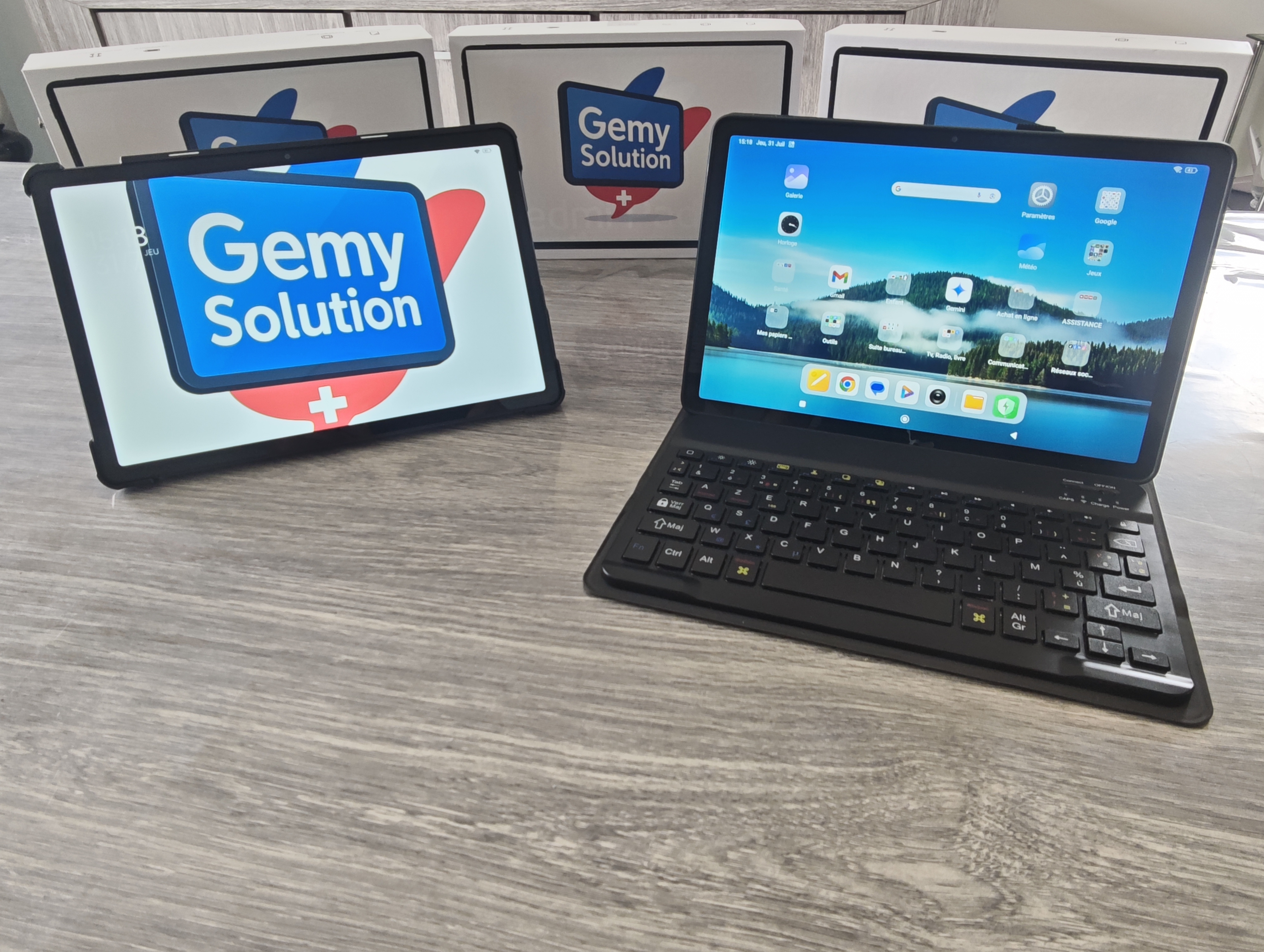 Présentation de la tablette Gemy sans clavier et avec clavier